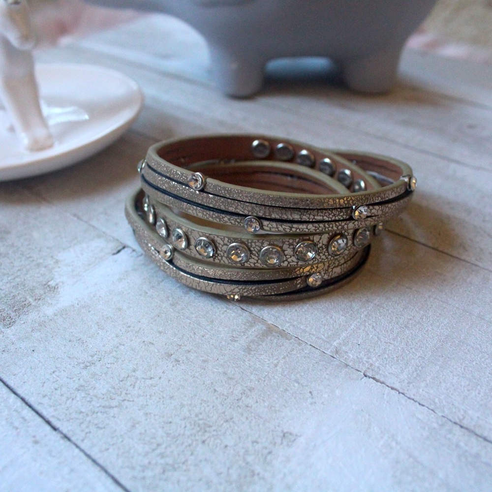 Fall Crystal Studded Wrap Bracelet